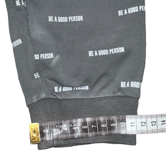 Be a Good Person grey sweatpants zipper pockets elastic waistband elastic ankle - Picture 11 of 12